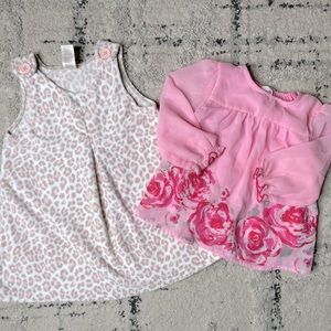 Fleece Dress Jumper and Fancy Floral Long Sleeve Shirt